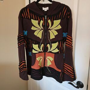 The Collection Royal Patchwork Hoodie Jacket SZ XL